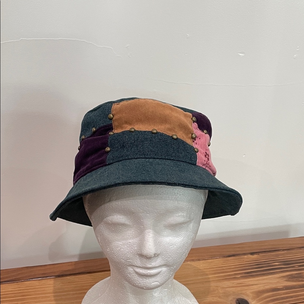 Patchwork Denim Bucket Hat Size Small - image 2